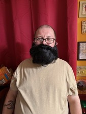 Short Black Curly Beard Cosplay Costume Halloween Wig Accessory