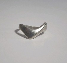 Vtg 925 Sterling Silver Modernist Wavy Design Ring Size 6.5