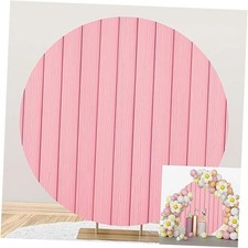 7.5x7.5ft Rustic Wood Round Backdrop Cover Polyester 7.5x7.5ft-Diameter Pink