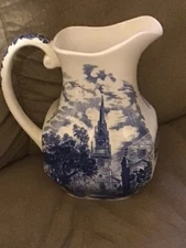 Historic Commemorative Liberty Blue "Old North Church" Pitcher Made/England NEW