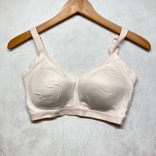 Warners Bra Large 3911 Wire Free Lightly Padded Peach Nude Seamless Smoothinig