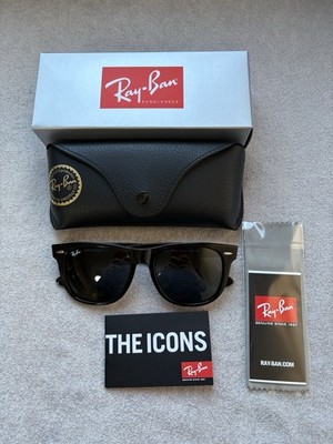 Gafas de Sol  Ray-Ban Wayfarer RB2140 901A Negro Brillo Lentes Grey Nuevas