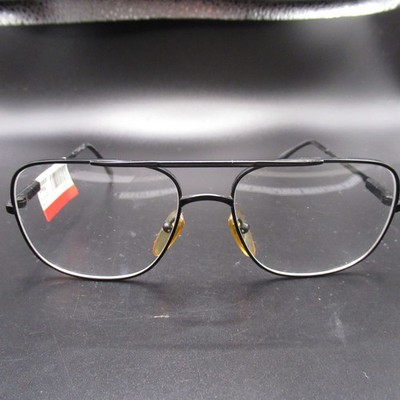Vintage Style Aviator Eyeglass Frames Black Full Rim 54-20 Adjustable Nose Pads