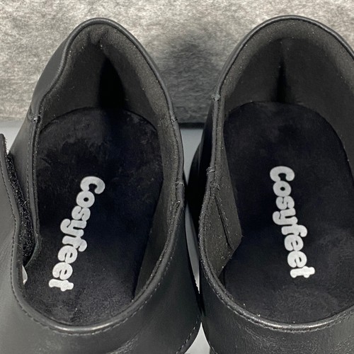 Cosyfeet Sunny sandali donna in pelle nera taglia 8 extra capienti mai indossati - Foto 8 di 14