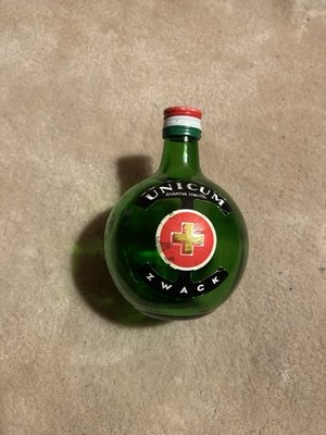 Vintage Empty Zwack Unicum Green Glass Bottle .5 L - Hungarian Herbal Bitters
