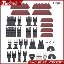 Findmall 116Piece Oscillating Tool Blades Set with Cutting & Sanding Pads