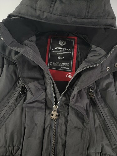 Youth Boys J. JOE WHISTLER & CO PUFFER Black Insulated JACKET Parka HOODED 10/12 - Picture 3 of 6