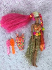 Vtg Hula Girl Pink/ Orange Hair Barbie Doll 1996 Mattel  Extra Swimsuit Combs