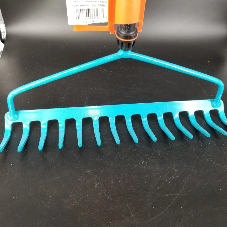 Rastrillo de arco de jardín Gardena herramienta de césped de 14 pulgadas 3168 sistema combinado de acero intercambiable Foto 2 de 4