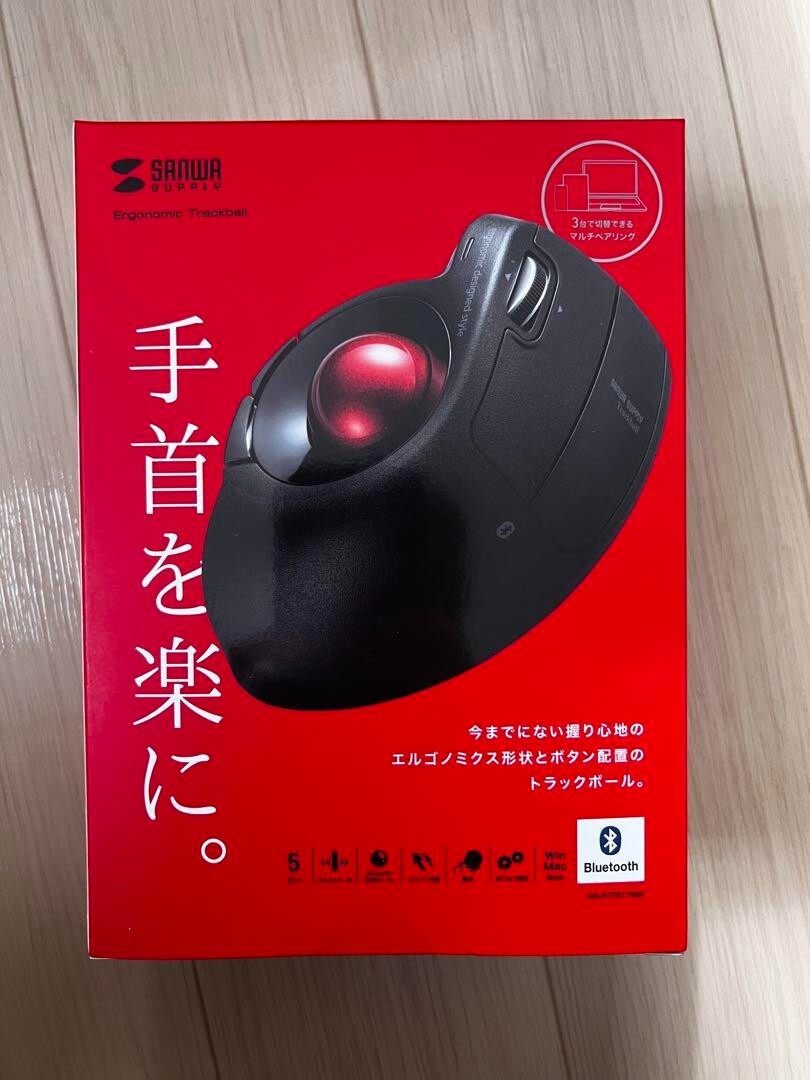 Sanwa Supply MA-BTTB179BK Trackball Bluetooth Ergonomics Black New