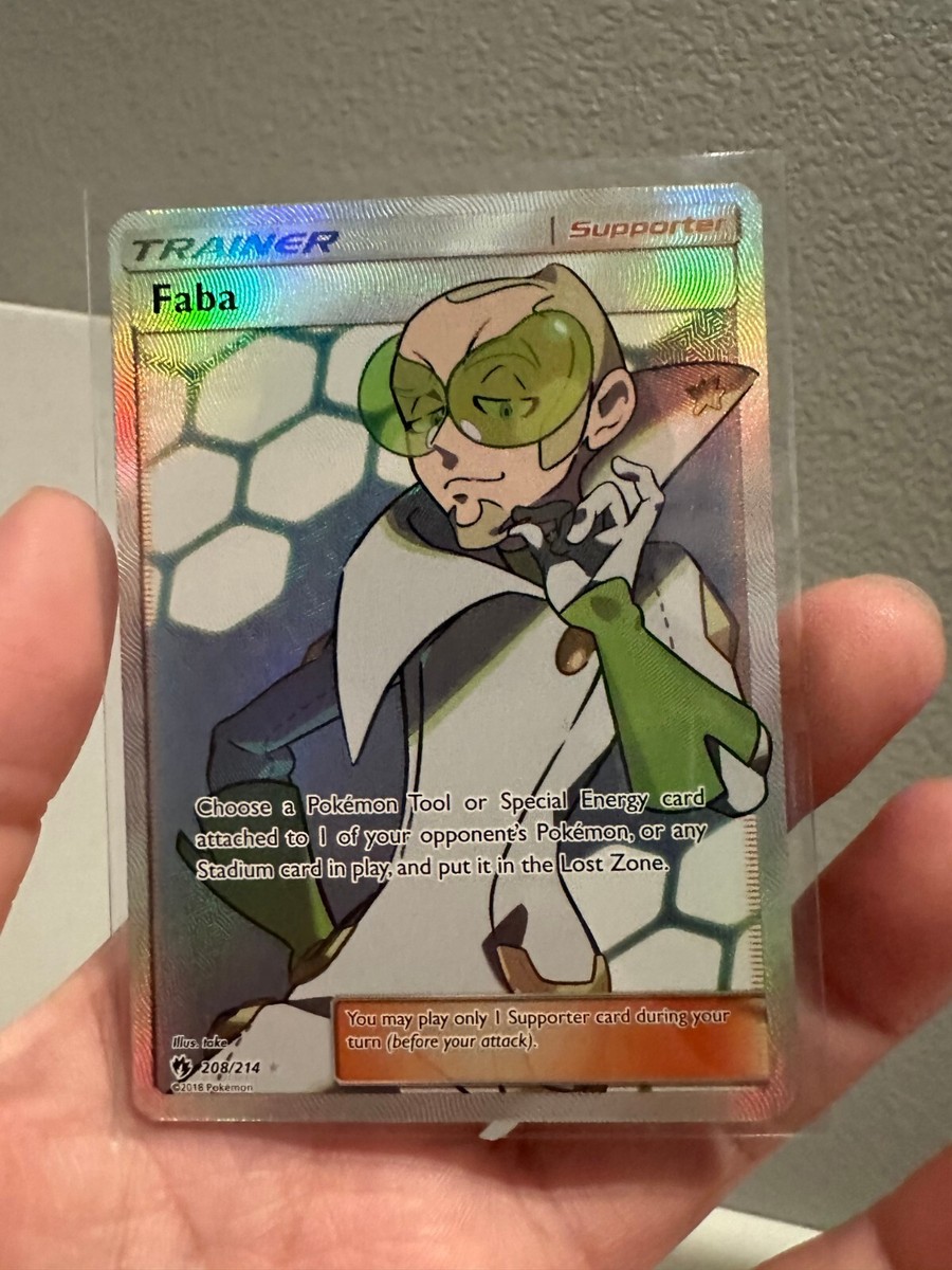 Pokemon TCG Faba 208/214 Lost Thunder Full Art Ultra Rare NM 1118 