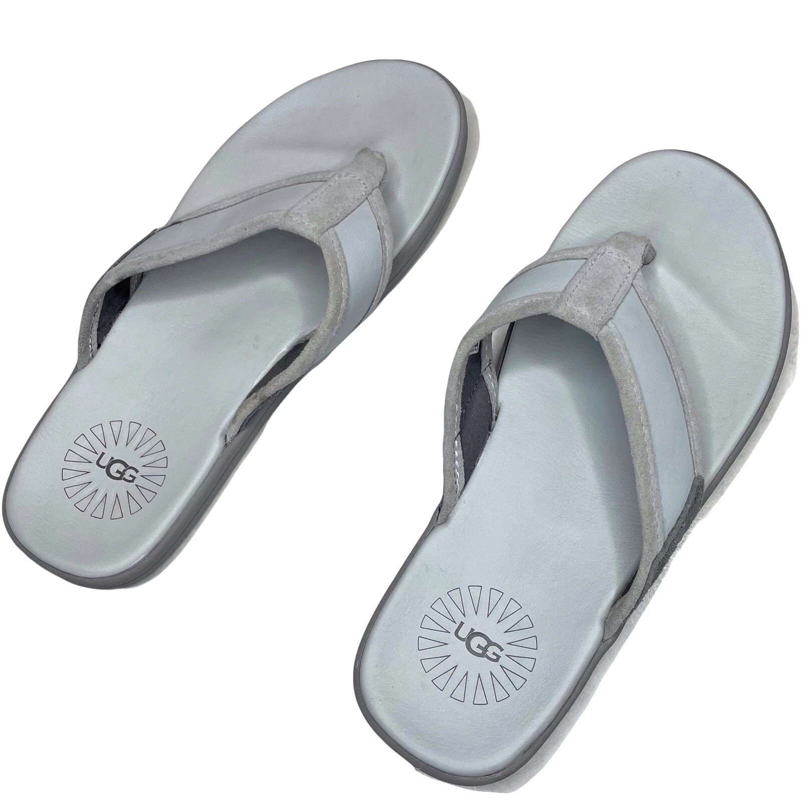 Infradito UGG in pelle grigio mare taglia 7