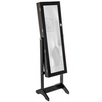 Large Floor Standing Jewelry Cabinet Storage Box Organiser With Mirror Black Large Floor Standing Jewelry Cabinet Storage Box Organiser With Mirror Black