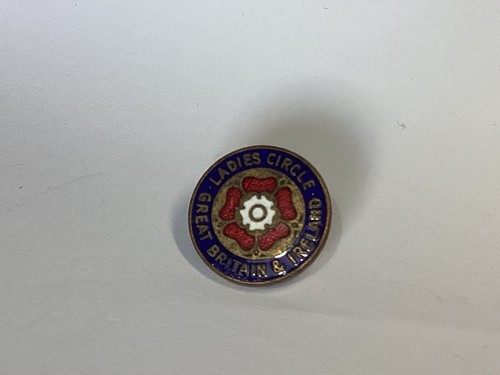 Broche vintage esmalte señora círculo Gran Bretaña e Irlanda insignia de latón - Imagen 2 de 5