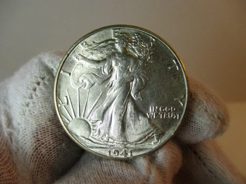 1941 Walking Liberty US SILVER Half Dollar Coin, Uncirculated, UNC ++, Nice Coin