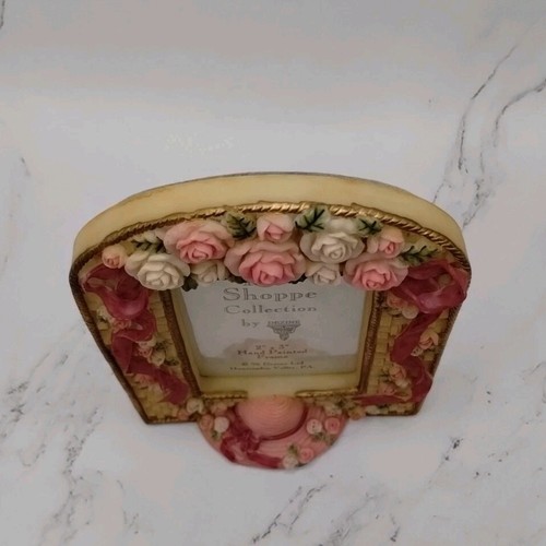 Vintage Dezine The Hat Shoppe Collection Bilderrahmen handbemalt Harz Schleifen Rosen - Bild 6 von 15