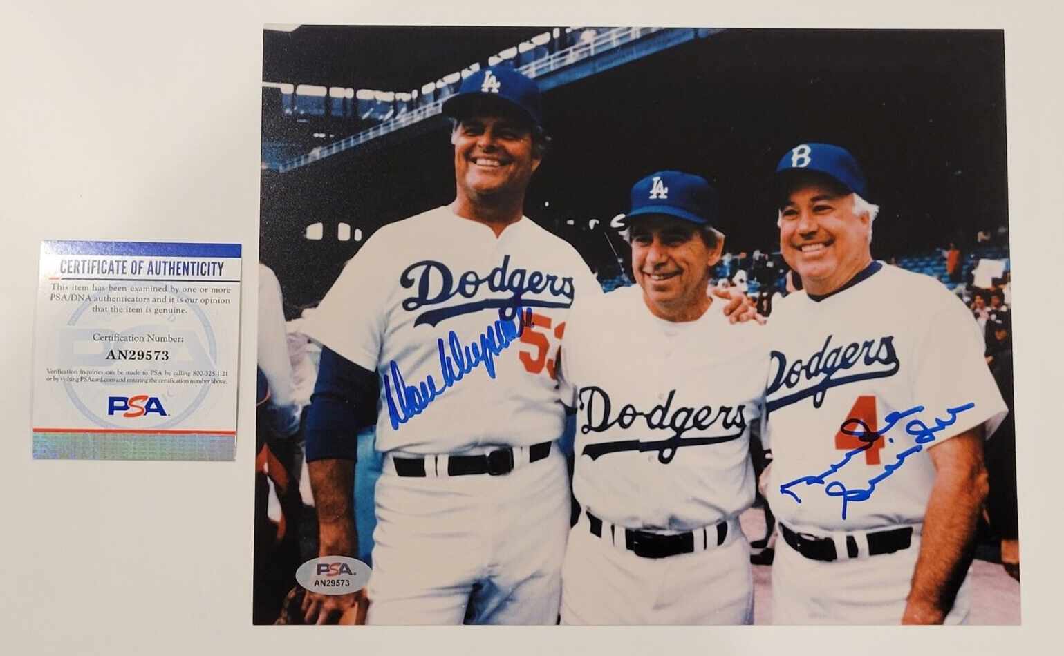 Duke Snider Autographed Signed Los Angeles Dodgers DON DRYSDALE- 8x10 Photo-HALL OF FAME--PSA 
