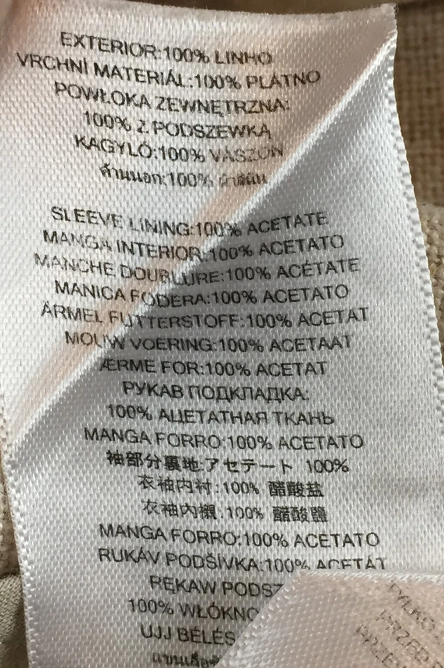 Michael Kors Blazer Womens 18W Beige 100% Linen Suit Office Career 3/4 Sleeve - Image 4 of 4