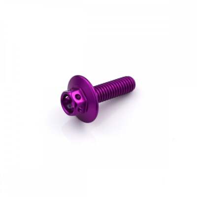 Aluminium Race Großkopfschrauben M6 x 1,0 mm x 20 mm x 16 mm o/d violett