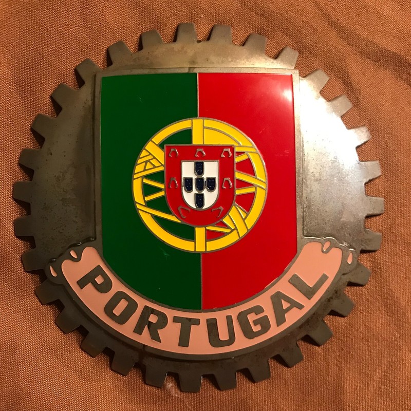 Enamel Portugal Flag car grill badge Mounting Bracket & Screws Portuguese
