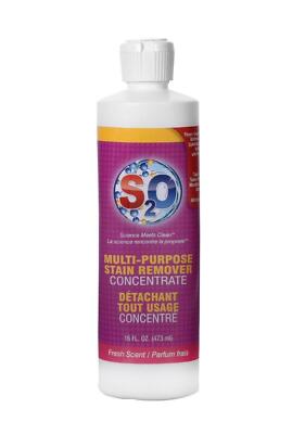 S2O Multi Purpose Stain Remover Concentrate Fresh Scent 16oz Bottle (2 PACK)