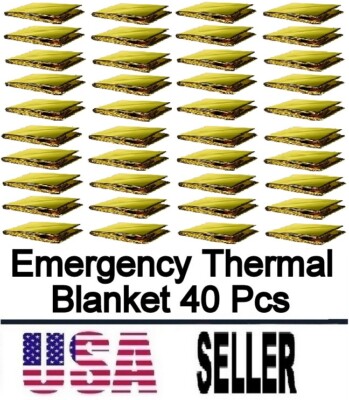 10-Pack Emergency Mylar Thermal Blankets - Survival First Aid & Outdoor Protection