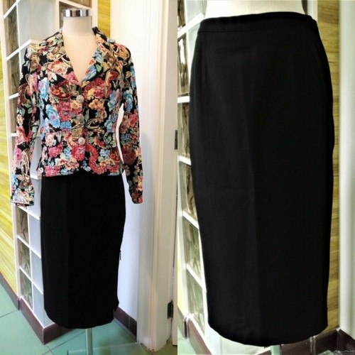 TAILLEUR GIACCA DAMASCATA GONNA NERA LOUNGUETTE SPACCO LATERALE DIANA  GALLESI | eBay