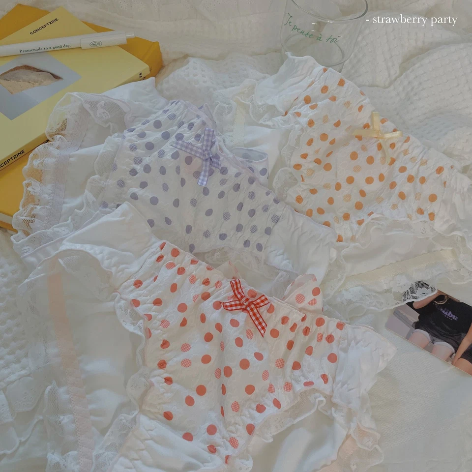 3 PIEZAS Ropa interior delgada de verano sexy bola de leche de uva Kawaii para niñas Foto 2 de 4