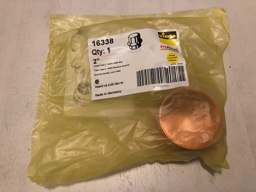 Viega 2" Pro Press Cap Copper No Lead PropressG System Gas Fitting