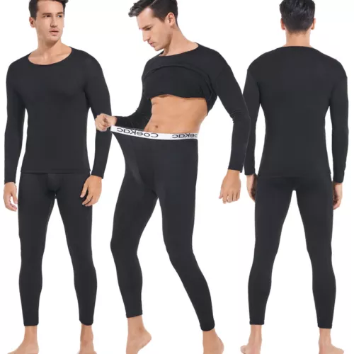 Herren Thermo Long Johns Warme Unterwäsche Top + Hose 2-teiliges Set Basisschicht - Bild 10 von 32