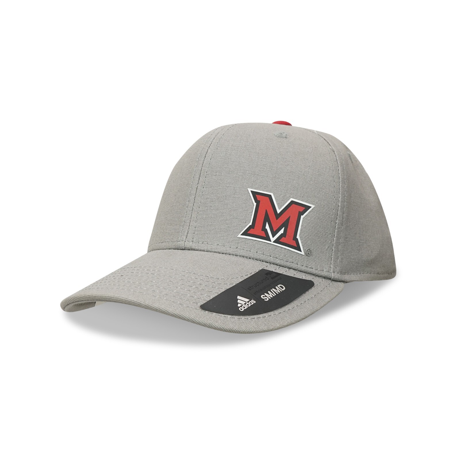 Серая приталенная кепка Miami Redhawks NCAA Adidas со структурой Flex