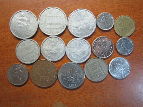 French France Coins Mixed Lot COINS 15x 1949 to 1983 Very Good to Extra Fine++