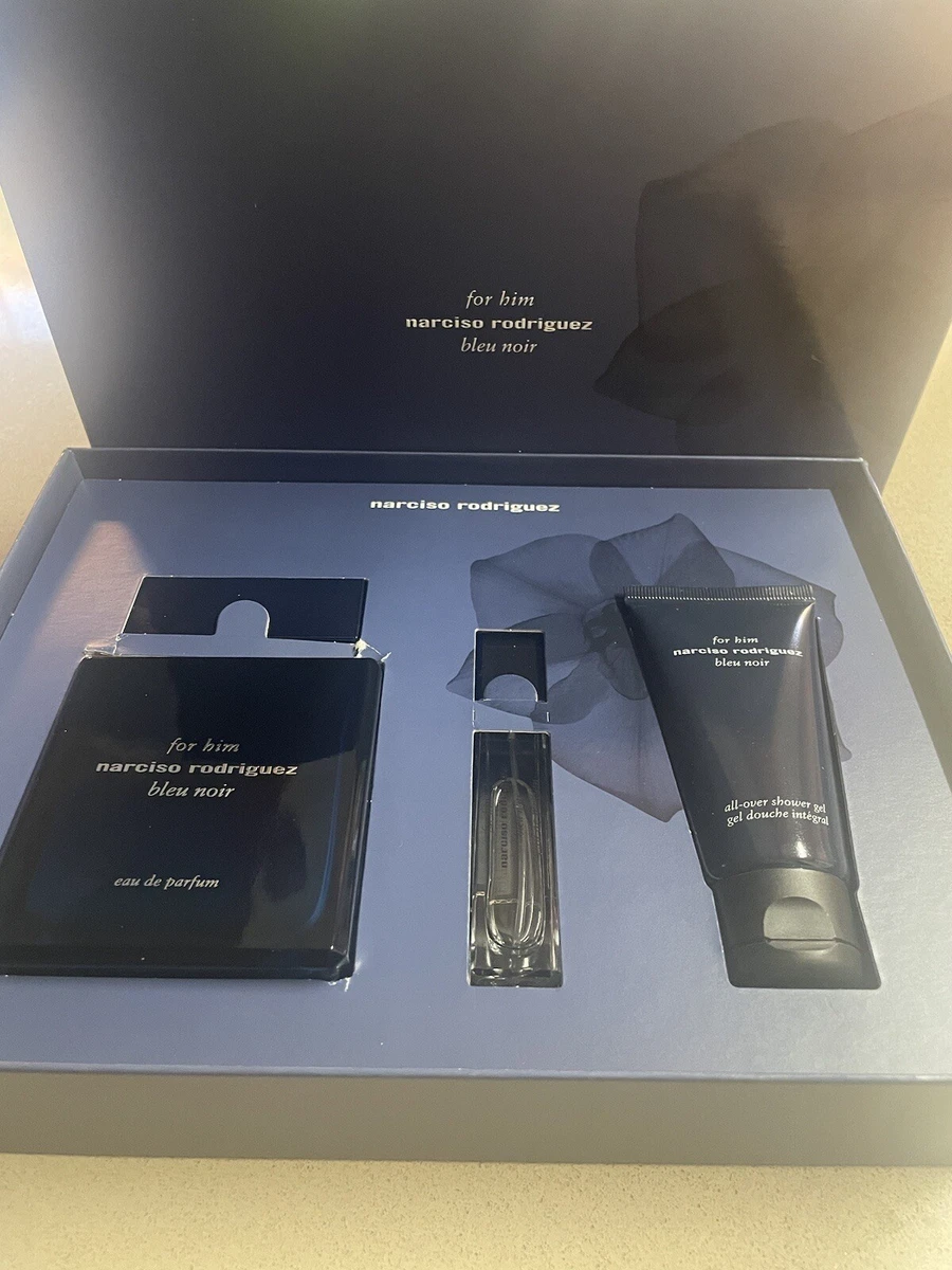 Narciso Rodriguez For Him Bleu Noir PARFUM set 3.3 oz 100 ml New