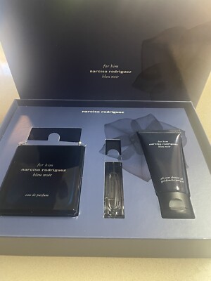 Narciso Rodriguez For Him Bleu Noir PARFUM  set 3.3 oz 100 ml New Box