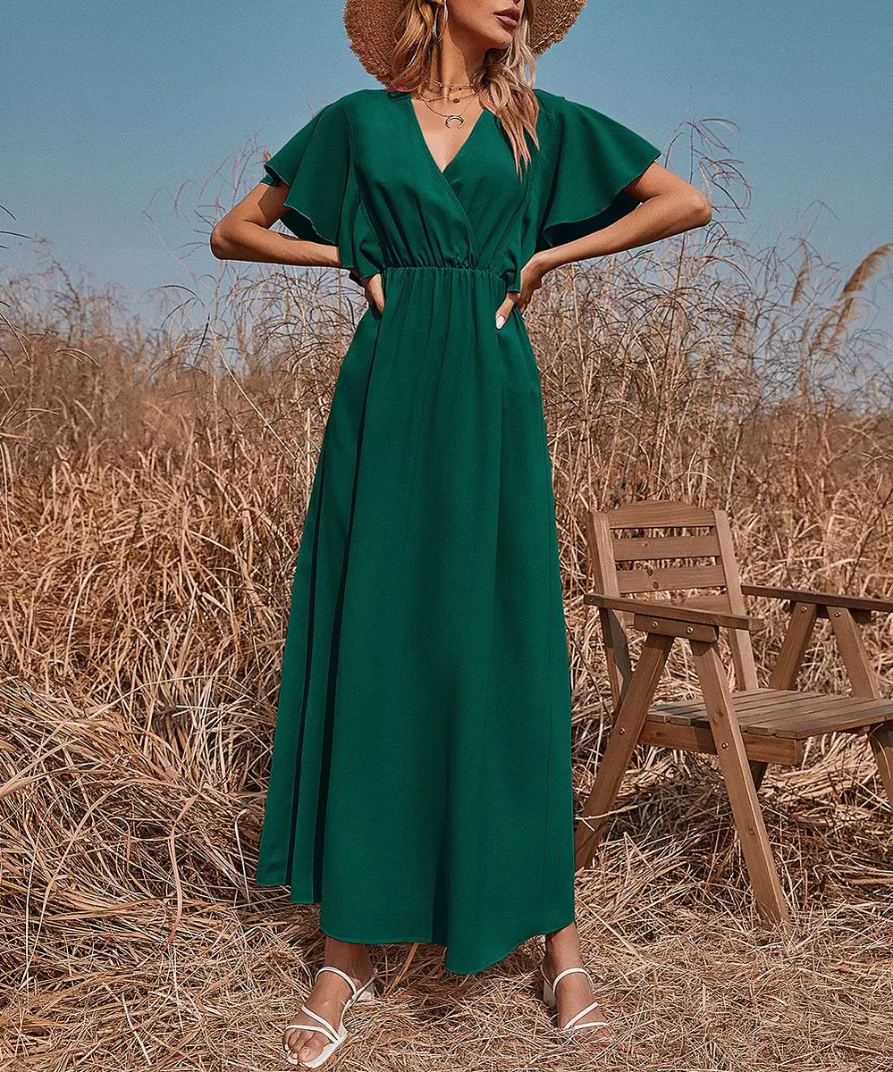 Bottle green hotsell maxi dress