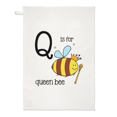Buchstabe Q steht für Bienenkönigin Geschirrtuch Geschirrtuch - Alphabet süß