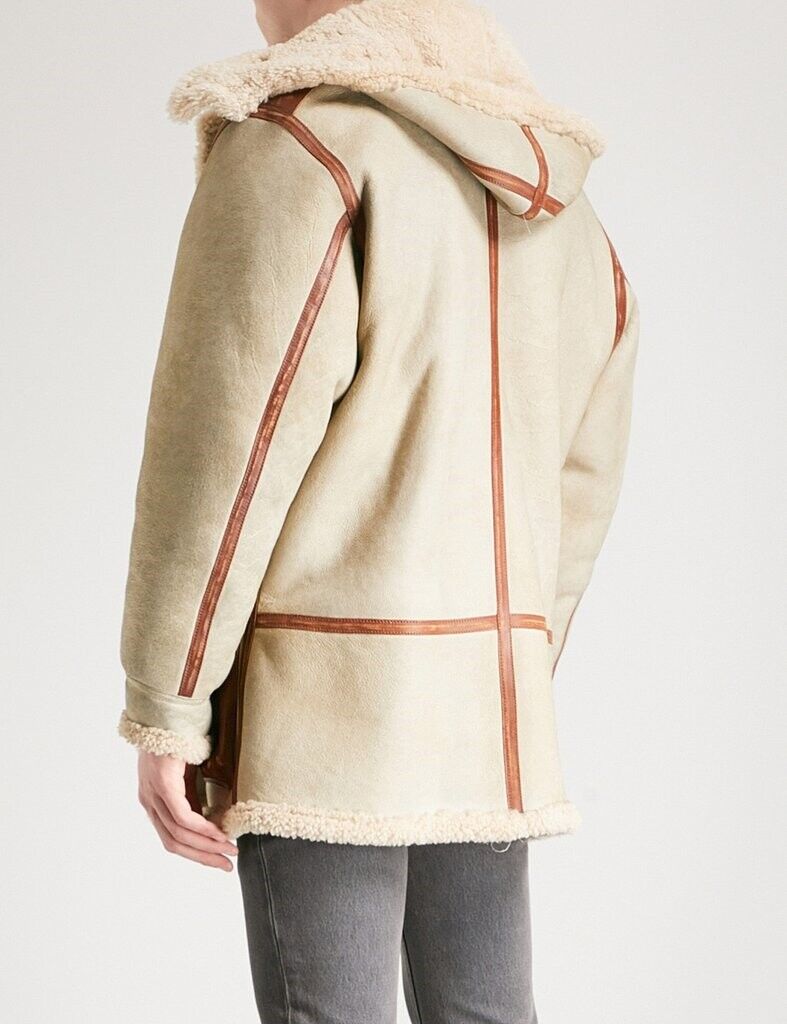 Yeezy Season 5 Vintage Shearling Leather Beige Brown Hooded Yeezy Season 5 Vintage Shearling Leather Beige Brown Hooded