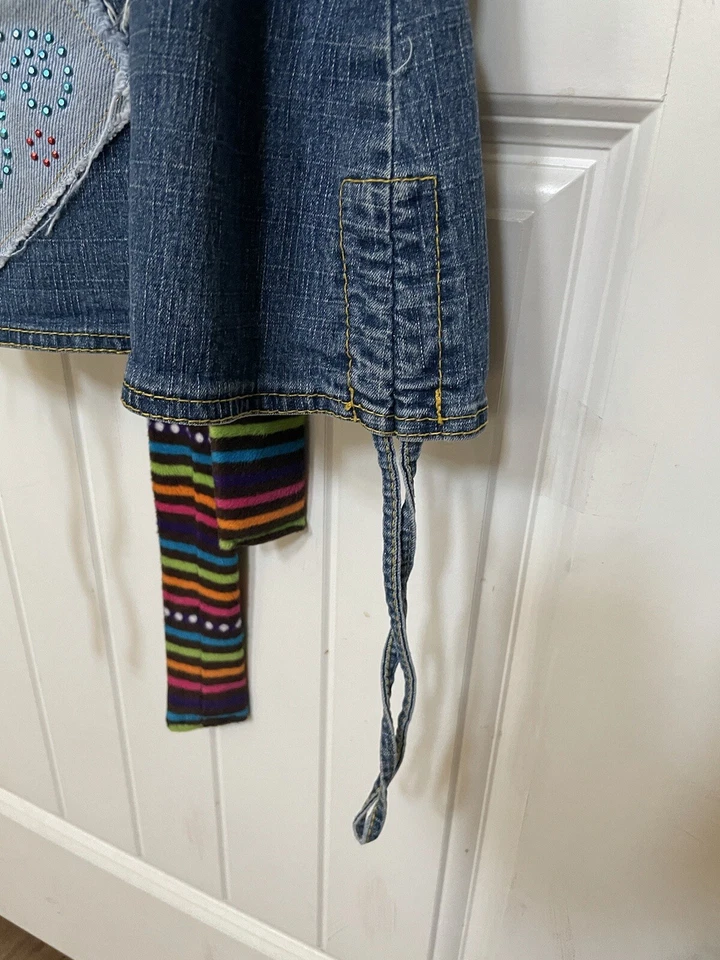 2B Real Denim Jean Dress with Crystal Embellished Belt for Size 7/8 Girl - Image 4 of 4