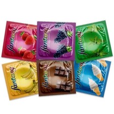 Fantasy Sampler of Lubricated Latex Condoms, Bulk Brass Pocket Case