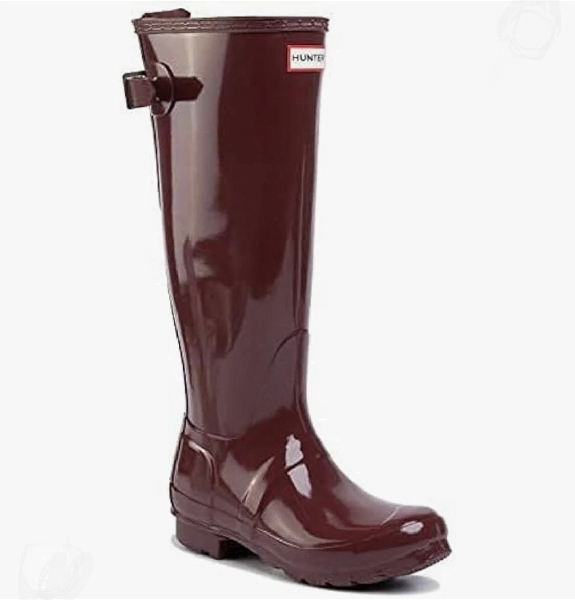 Hunter wellies top red gloss