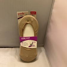 Peds No Show Low Cut Liner Socks Cushion Beige Shoes Size 5-10 Med