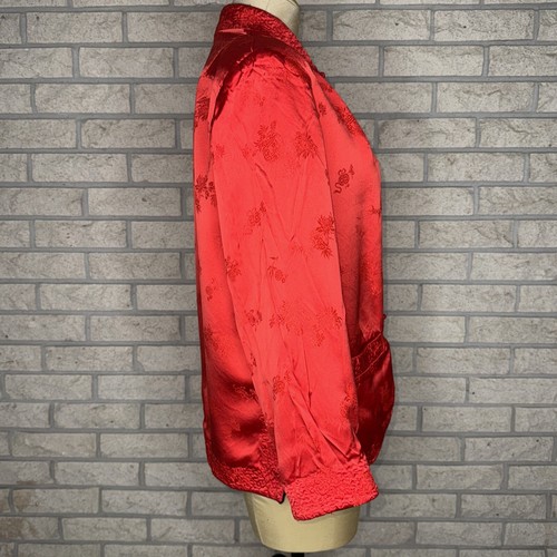 Vintage Woman’s Handmade Black & Red Silk Reversible Evening Jacket W/Pockets - Picture 12 of 23