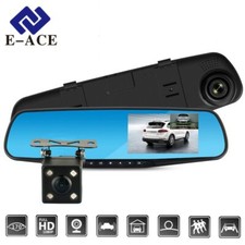 C mara De Espejo Retrovisor De Coche HD 1080P DVR 4.3" DOBLE LENTE Vision Noche