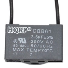 HQRP Replacement Capacitor for Harbor Breeze Ceiling Fan CBB61 3.5uf 2-Wire