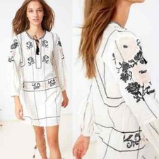Ulla Johnson Dalia Embroidered Dress Boho Tunic Long Sleeve 2