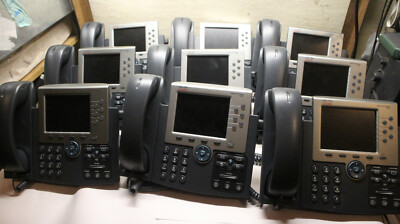 LOT of 9 GENUINE Cisco 7965 IP Phones CP-7965G incl. Handset & Base