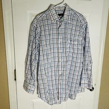 Club Room Regular Fit L/S Men's Shirt 17-32/33 White Blue Pink