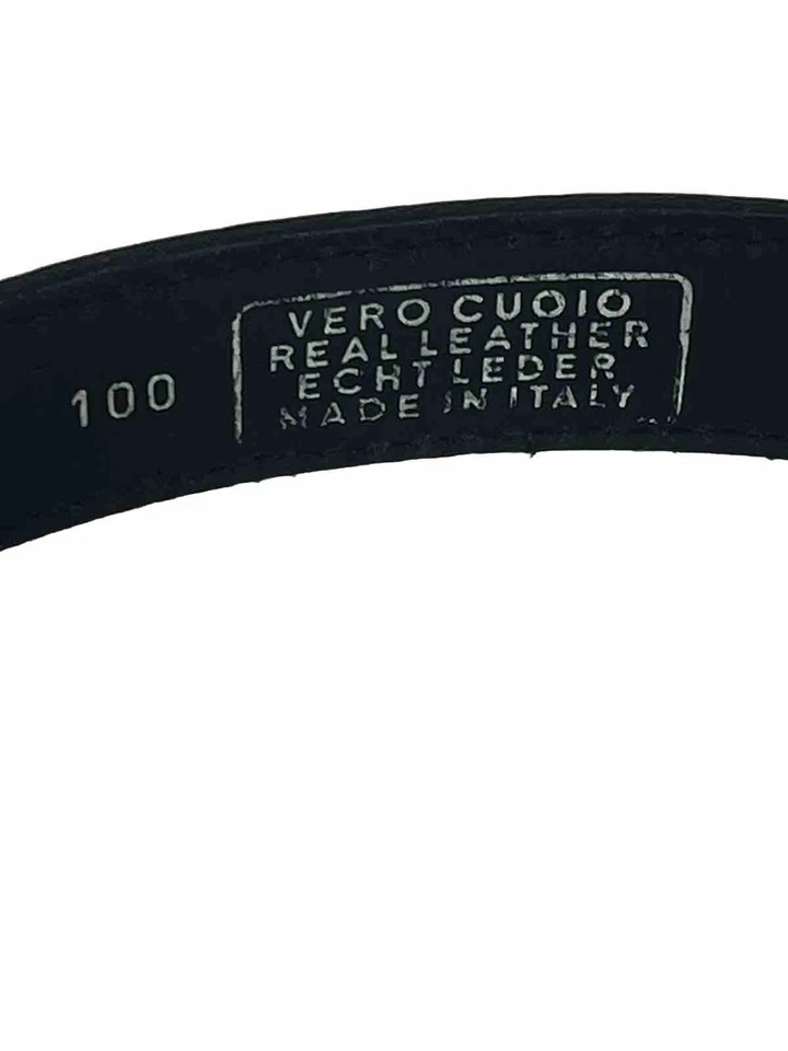 CINTURÓN DE CUERO ITALIANO Negro Hombre Tejido Repujado Talla 40 VERO CUOIO Hecho en Italia Foto 3 de 4