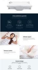 Sutera Dream Deep Pillow Orthopedic Contour Ergonomic Cervical Neck Memory Foam