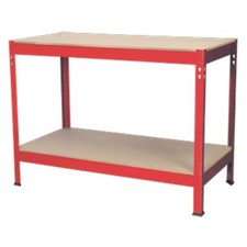 Sealey Workbench 1.2m Steel Wooden Top Fully Painted Steel Frame